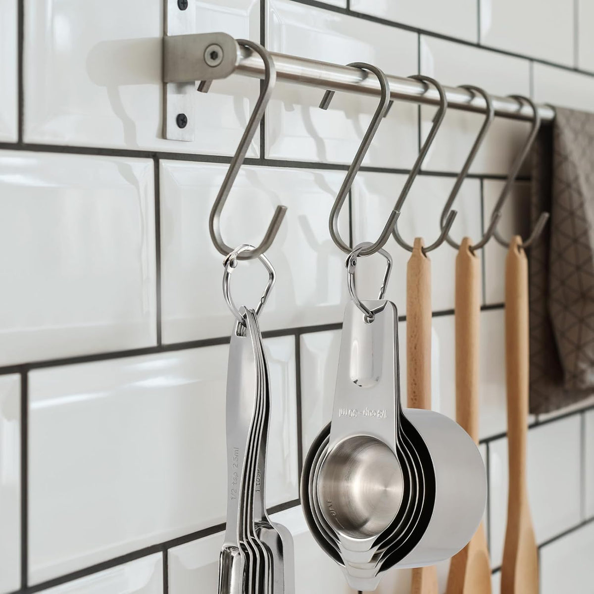 Stainless Steel Measuring Spoons Set of 6, Narrow Design