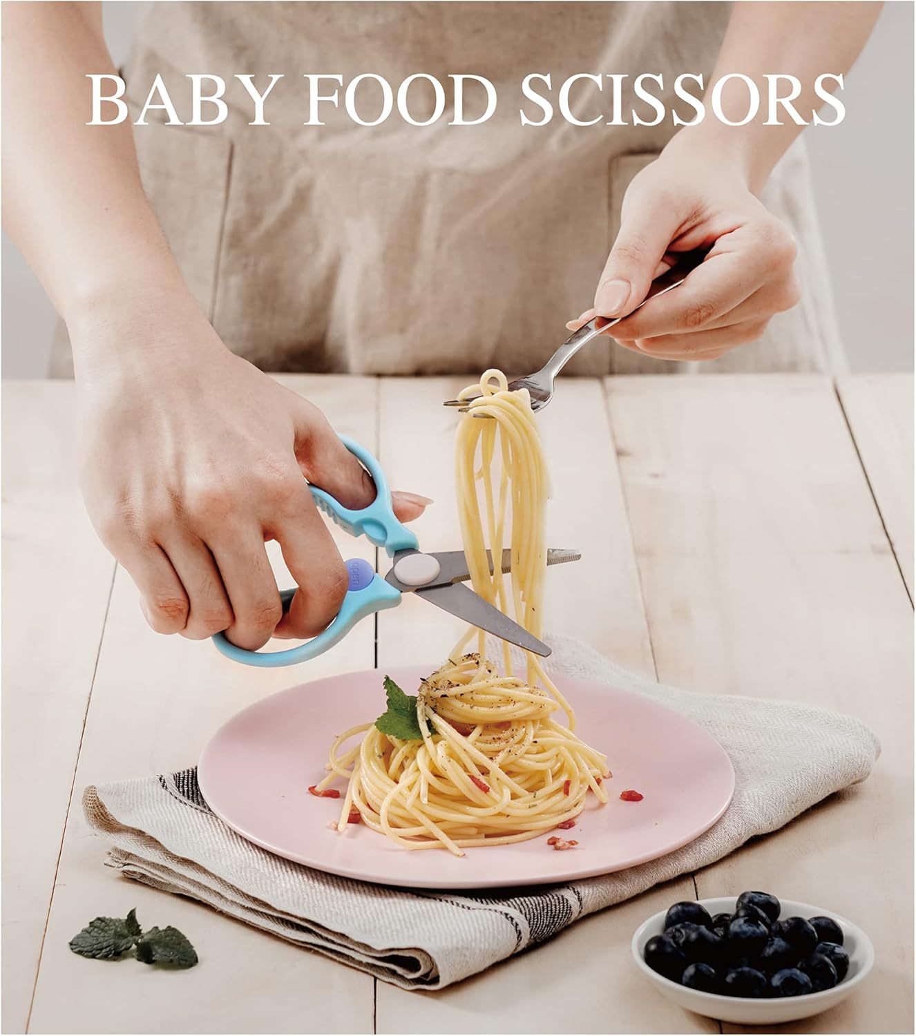 Premium Portable Safety Food Scissors (Blue)