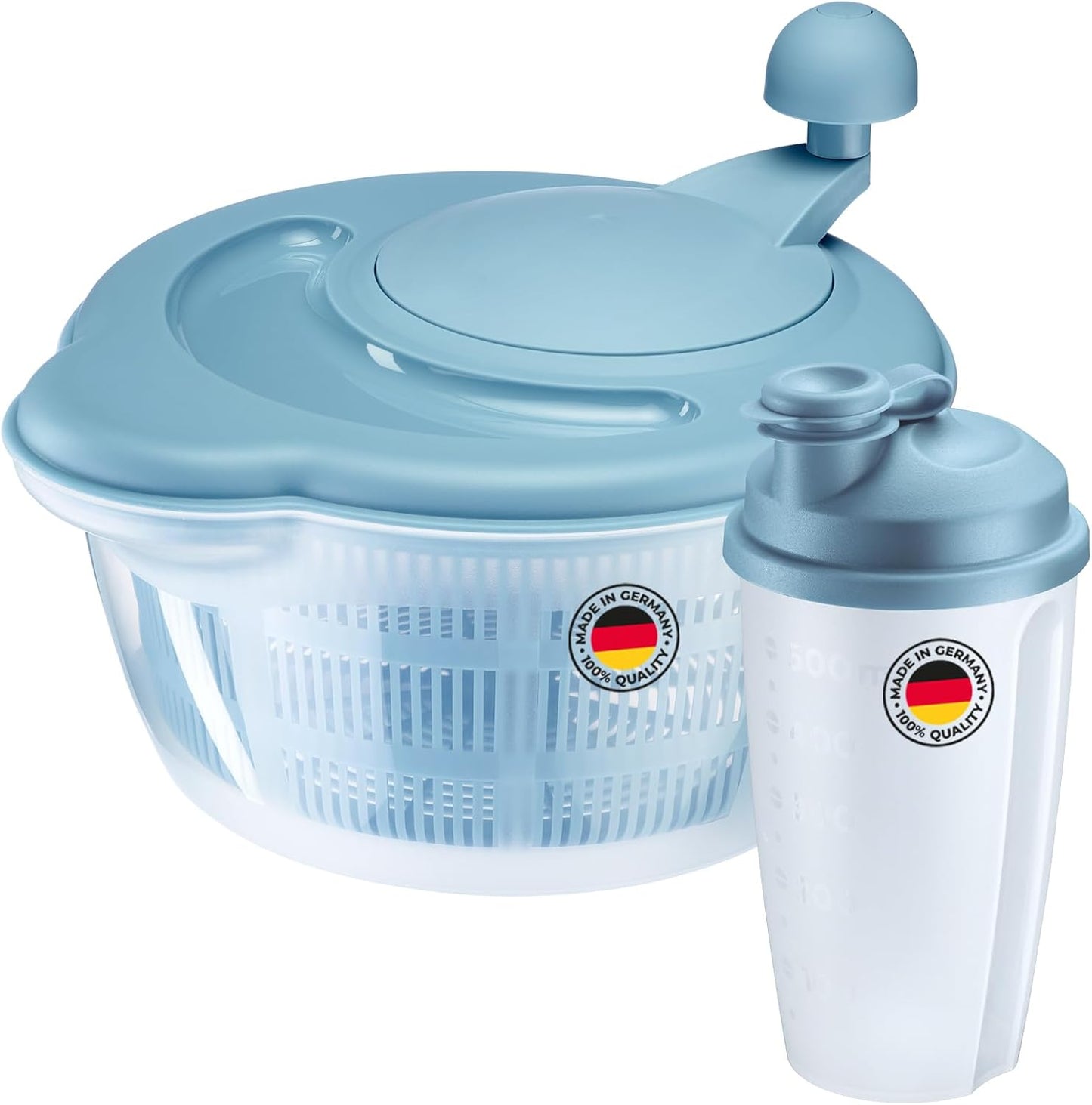Germany Vegetable and Salad Spinner with Pouring Spout (Red/Clear)