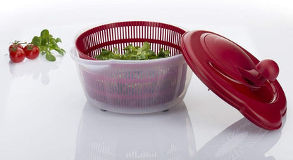 Germany Vegetable and Salad Spinner with Pouring Spout (Red/Clear)