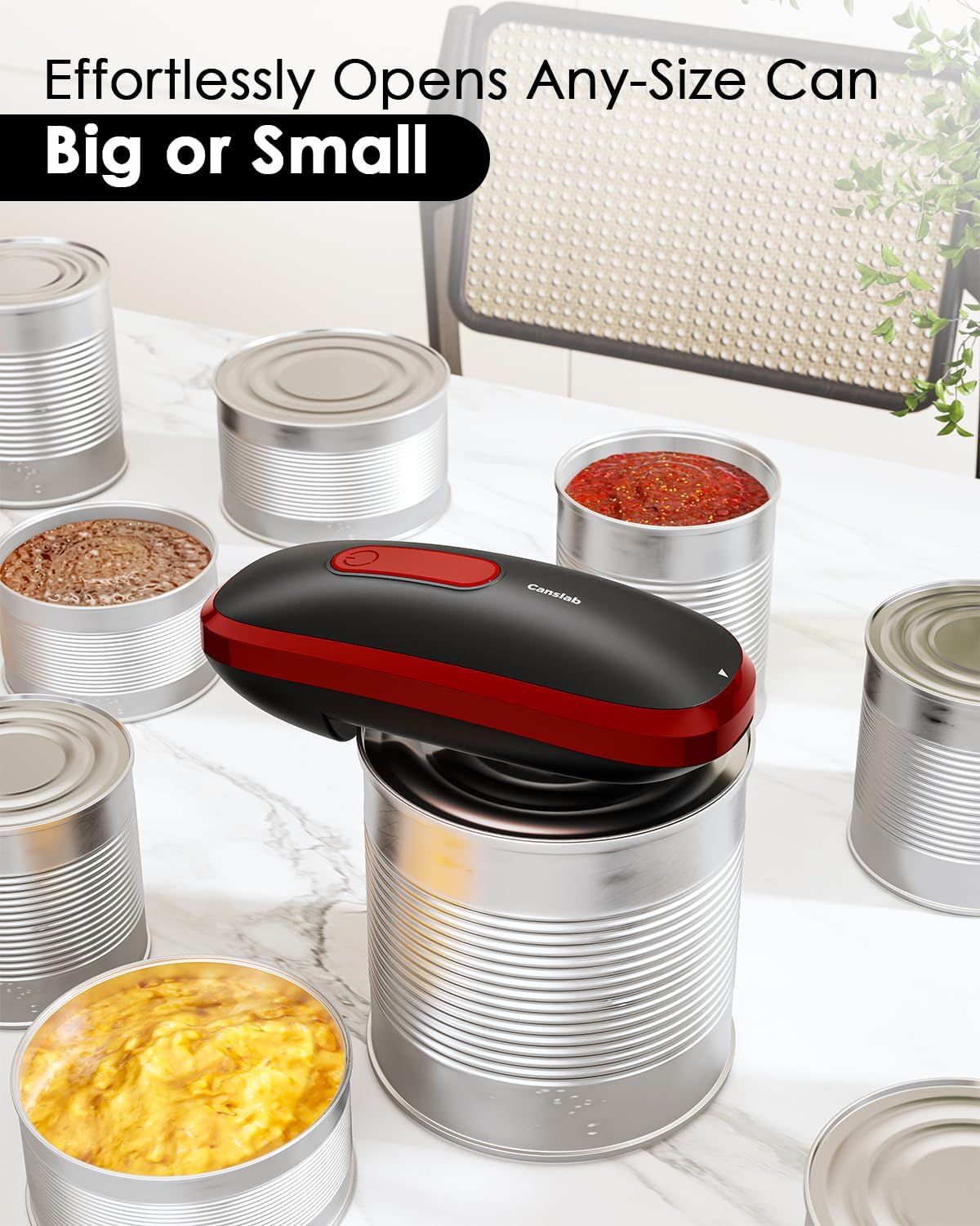 Ultrablde (Basic Version）_Rechargeable Electric Can Openers for Kitchen for Seniors with Arthritis- USB Battery Can Opener for Any Size Can - Smooth Edge, Handsfree, Wall Mountable Opener