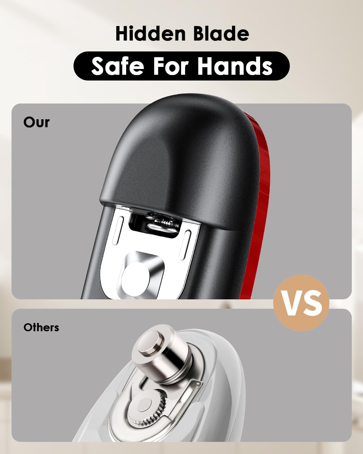 Ultrablde (Basic Version）_Rechargeable Electric Can Openers for Kitchen for Seniors with Arthritis- USB Battery Can Opener for Any Size Can - Smooth Edge, Handsfree, Wall Mountable Opener