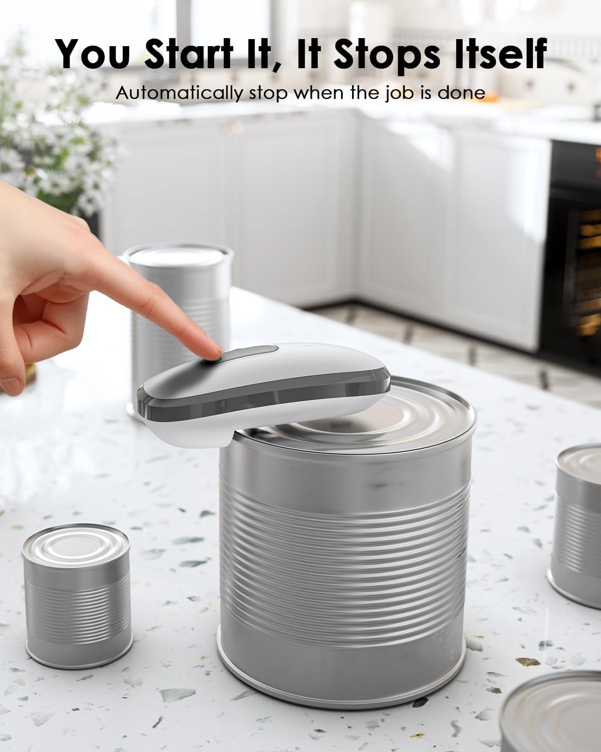 Ultrablde (Basic Version）_Rechargeable Electric Can Openers for Kitchen for Seniors with Arthritis- USB Battery Can Opener for Any Size Can - Smooth Edge, Handsfree, Wall Mountable Opener