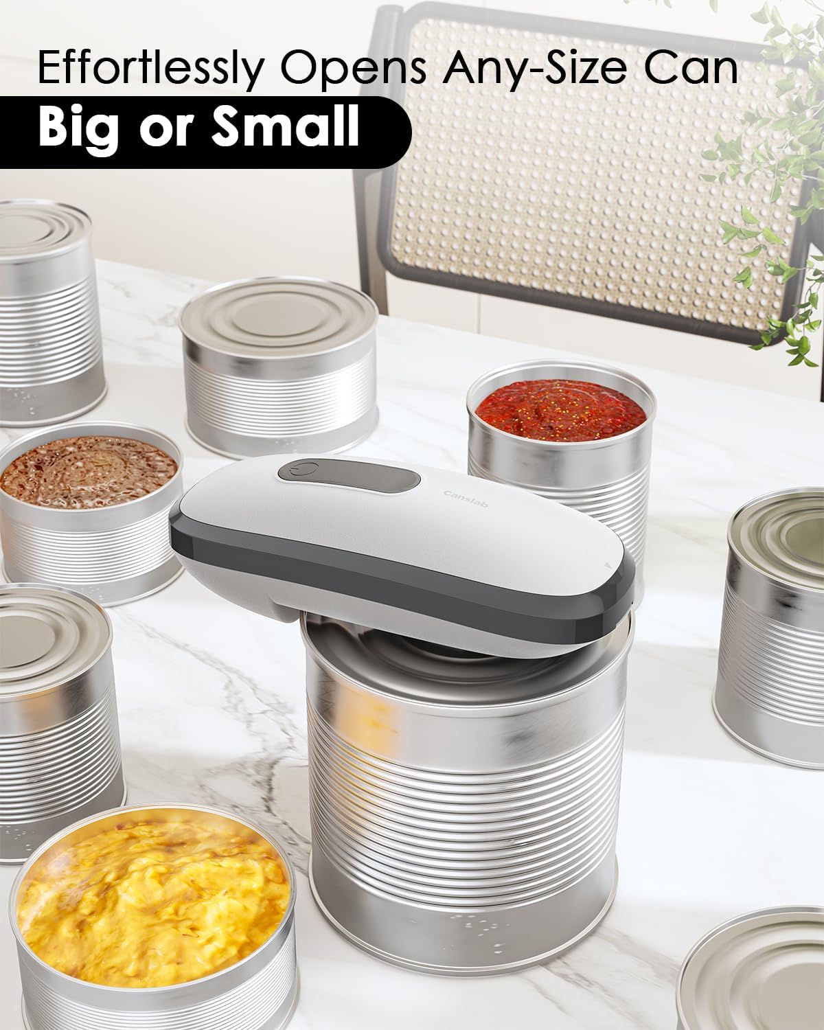Ultrablde (Basic Version）_Rechargeable Electric Can Openers for Kitchen for Seniors with Arthritis- USB Battery Can Opener for Any Size Can - Smooth Edge, Handsfree, Wall Mountable Opener