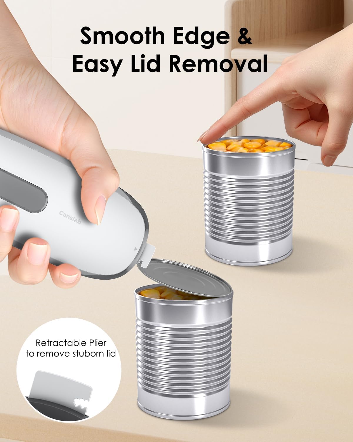 Ultrablde (Basic Version）_Rechargeable Electric Can Openers for Kitchen for Seniors with Arthritis- USB Battery Can Opener for Any Size Can - Smooth Edge, Handsfree, Wall Mountable Opener