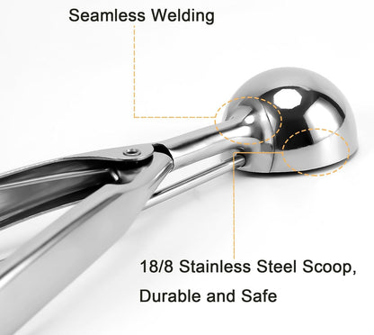 2 teaspoon Cookie Scoop, Size #100/2 tsp, Melon Baller Scoop, 1.18 inch/ 30 MM Ball, 18/8 Stainless Steel Mini Ice Cream Scoop, Secondary Polishing