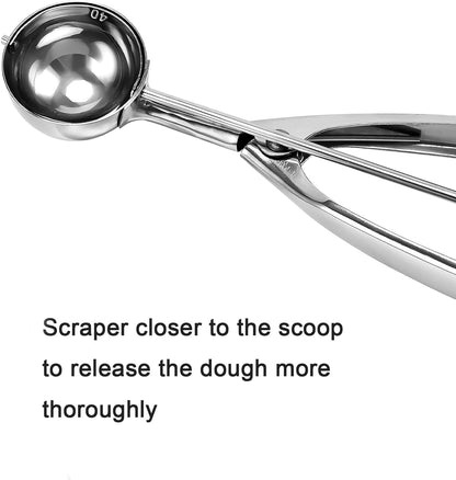 2 teaspoon Cookie Scoop, Size #100/2 tsp, Melon Baller Scoop, 1.18 inch/ 30 MM Ball, 18/8 Stainless Steel Mini Ice Cream Scoop, Secondary Polishing