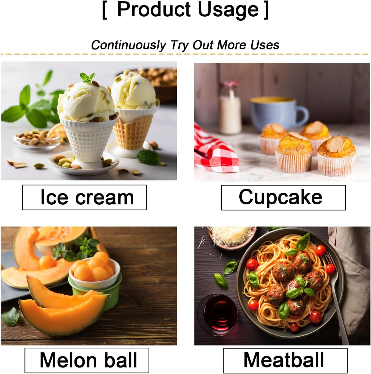 2 teaspoon Cookie Scoop, Size #100/2 tsp, Melon Baller Scoop, 1.18 inch/ 30 MM Ball, 18/8 Stainless Steel Mini Ice Cream Scoop, Secondary Polishing
