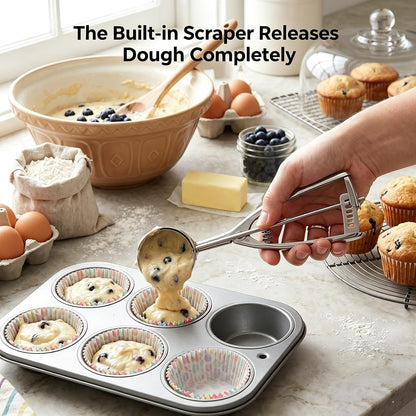 2 teaspoon Cookie Scoop, Size #100/2 tsp, Melon Baller Scoop, 1.18 inch/ 30 MM Ball, 18/8 Stainless Steel Mini Ice Cream Scoop, Secondary Polishing