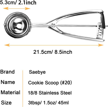 2 teaspoon Cookie Scoop, Size #100/2 tsp, Melon Baller Scoop, 1.18 inch/ 30 MM Ball, 18/8 Stainless Steel Mini Ice Cream Scoop, Secondary Polishing