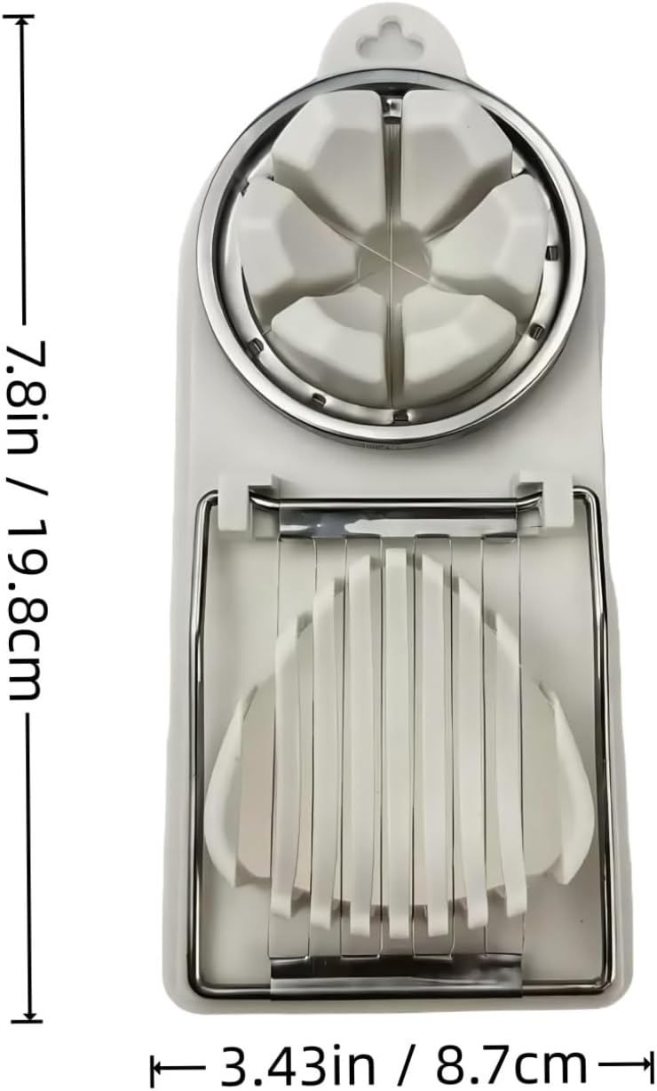 2 Pcs Egg Cutter Fruit Slicer Boiled-Eggs, Egg Peeler, Boiled Egg Peeler, Egg Chopper, Stainless Steel Cutting Wires Kitchen Egg Slicers 2 in 1 (red, white)