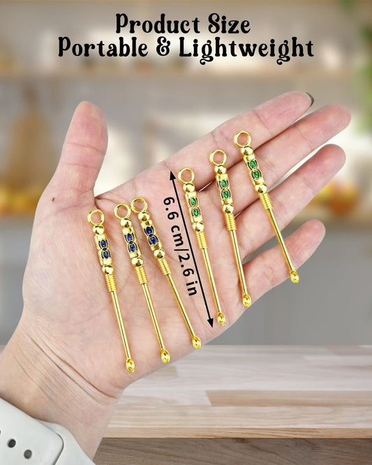 6 PCS Mini Shovel Spoons, Vintage Gold Tiny Scoops for Spices and Crafts | Six Vintage Gold Mini Spoons with Decorative Details, Ideal for Spices, Salt, DIY Crafts, Jewelry, Keychains and Pendants