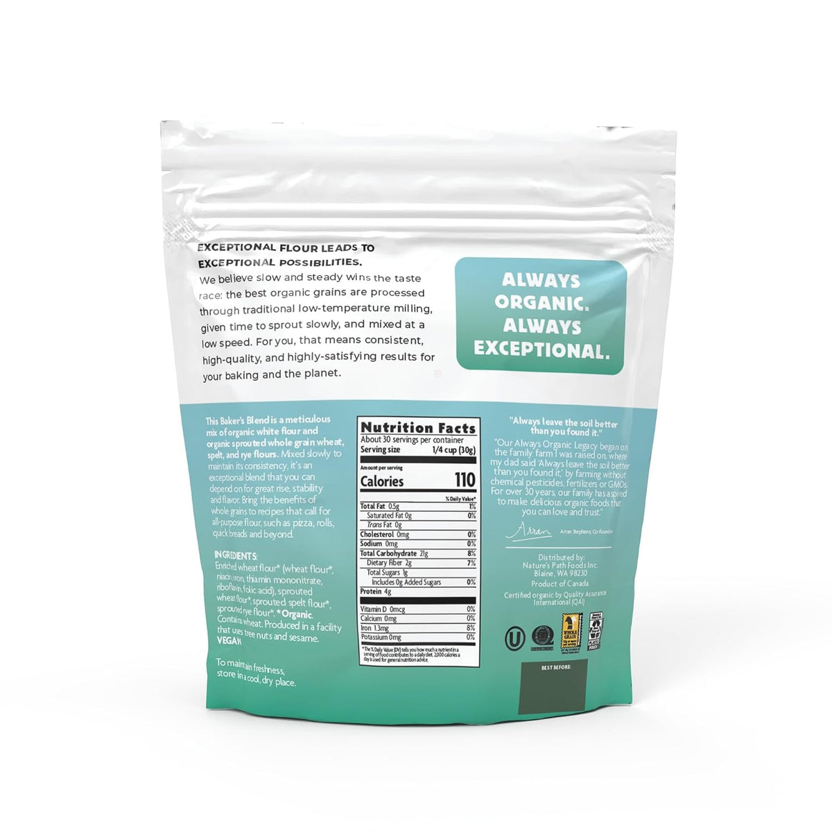 Organic Baker's Blend Flour, 32 oz (Pack of 1)