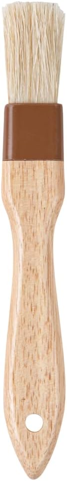 Pastry Tek 1 Boar Bristles Pastry Brush, 3 Inches Buttering Tool – Hardwood Handle, Built-In Hanging Hole, Wood Basting Applicator, Sturdy Ferrule, For Glazing And Basting