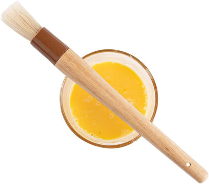 Pastry Tek 1 Boar Bristles Pastry Brush, 3 Inches Buttering Tool – Hardwood Handle, Built-In Hanging Hole, Wood Basting Applicator, Sturdy Ferrule, For Glazing And Basting