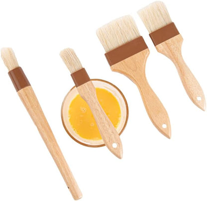 Pastry Tek 1 Boar Bristles Pastry Brush, 3 Inches Buttering Tool – Hardwood Handle, Built-In Hanging Hole, Wood Basting Applicator, Sturdy Ferrule, For Glazing And Basting