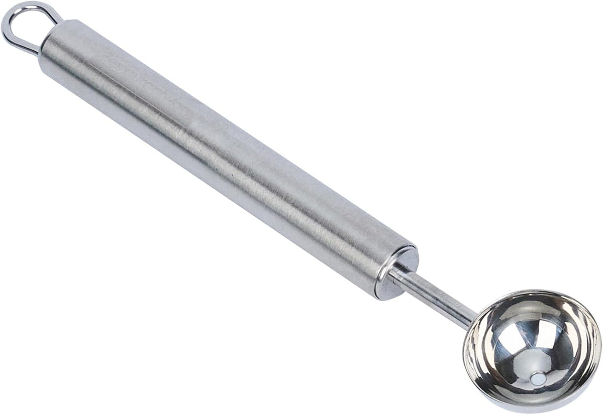 Stainless Steel Melon Baller - 6 Pack - German Standard Fruit Scooper, Ergonomic Grip, Dishwasher Safe - Fruit Baller For Watermelon, Cantaloupe, Butter, DIY Fruit Platter