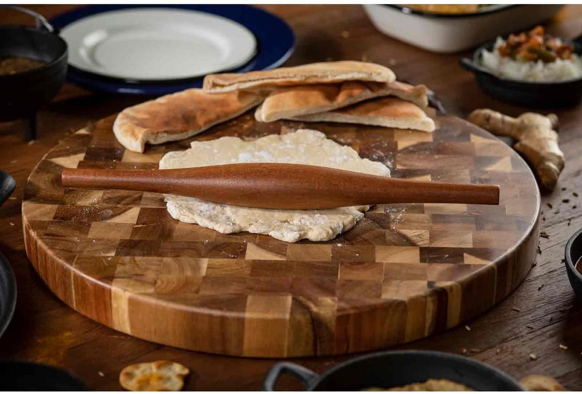 11065 Tapered Rolling Pin, Natural, Acacia Wood, 13-inch Length