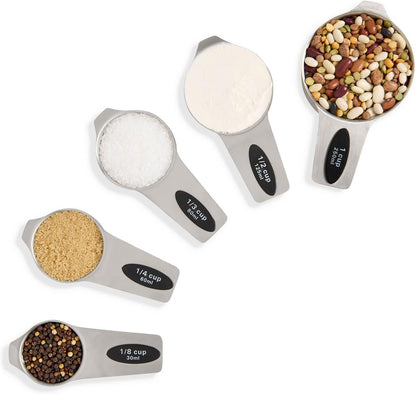 Magnetic Measuring Cups, 18/8 Stainless Steel, 5-Piece Set