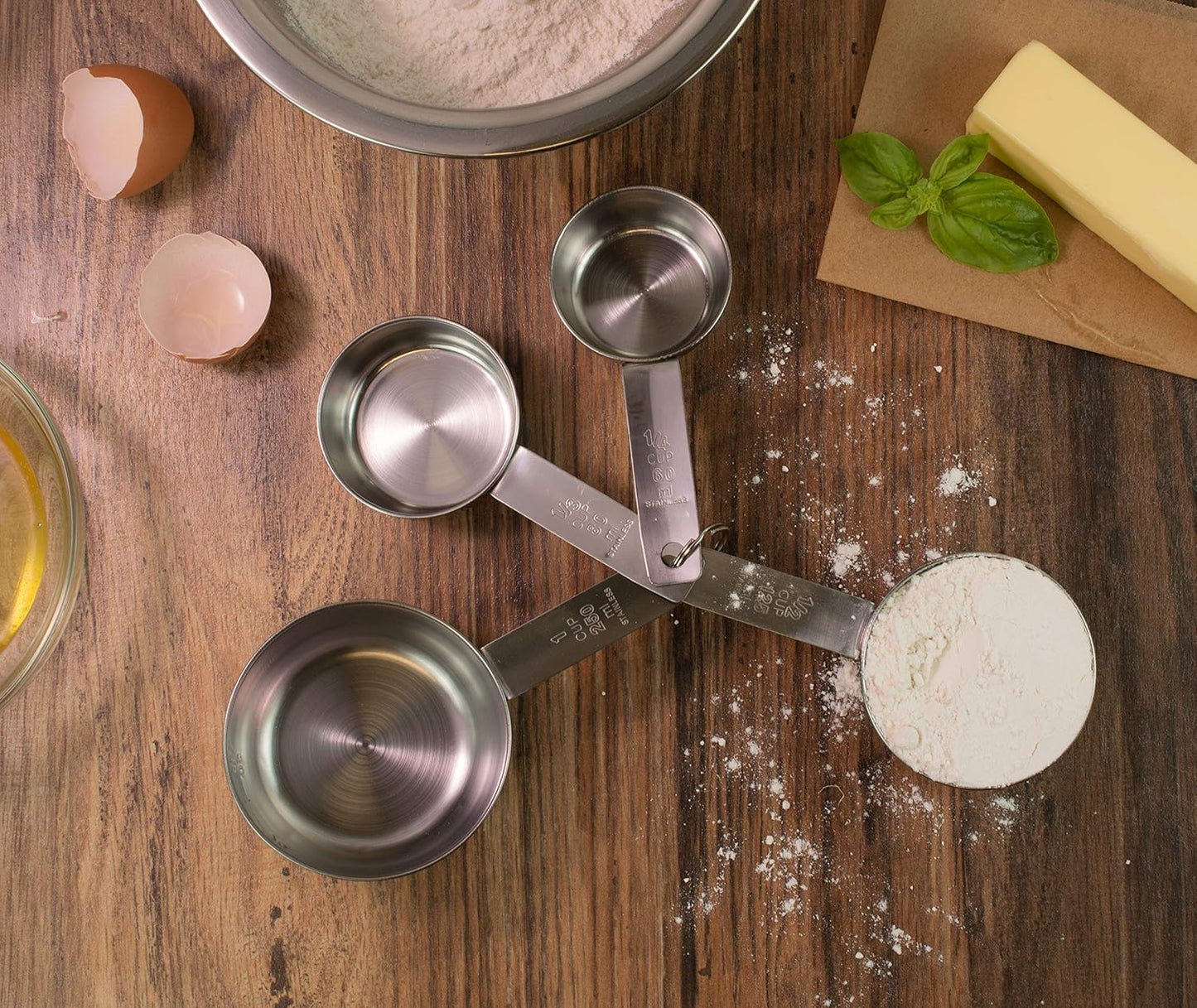 Magnetic Measuring Cups, 18/8 Stainless Steel, 5-Piece Set