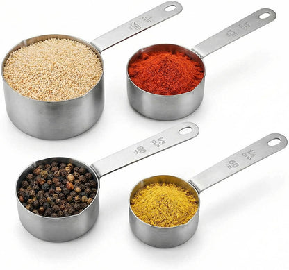 Magnetic Measuring Cups, 18/8 Stainless Steel, 5-Piece Set