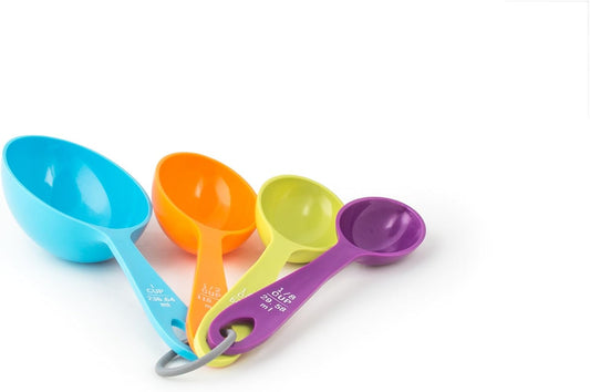 Fox Run Measuring Cup Set, 1/8 cup to 1 Cup, Multicolored Measuring Set | Fun Colorful Measuring Scoop Set | Set of 4 Unique Measuring Cups, 1/8, 1/4, 1/2 & 1 Cup | Wet or Dry Measuring Cups Baking