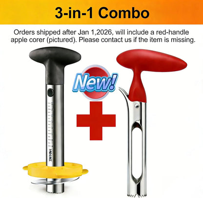 Pineapple Corer & Slicer Tool - Stainless Steel Pineapple Peeler, Easy Core Remover, Eye Removal Tool, Pelador De Pia (Yellow with Measure Marks)