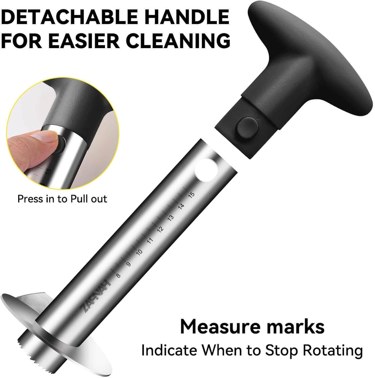 Pineapple Corer & Slicer Tool - Stainless Steel Pineapple Peeler, Easy Core Remover, Eye Removal Tool, Pelador De Pia (Yellow with Measure Marks)
