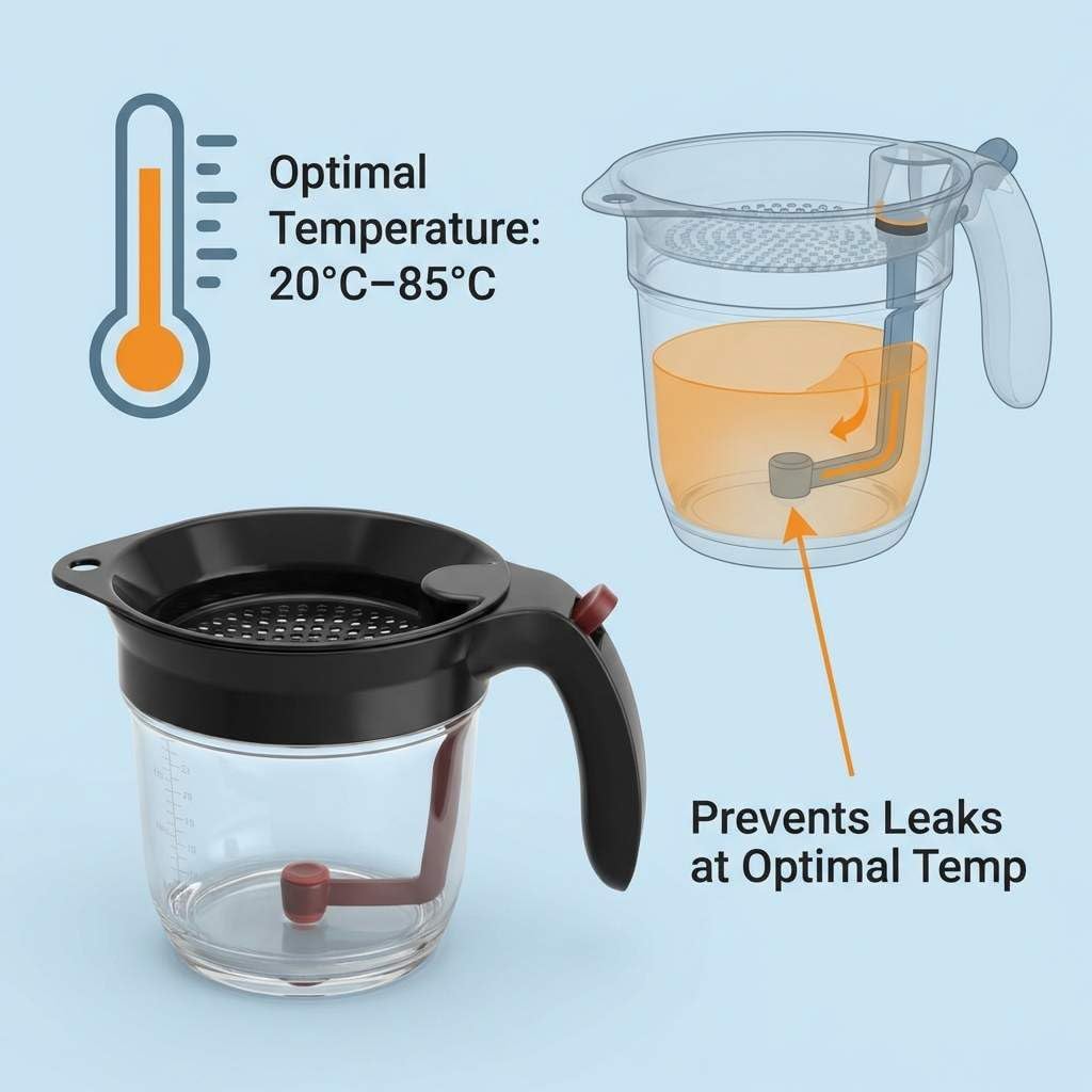 Fat Separator, 4 Cups / 1000 ml Grease Separator with Bottom Release - Soup Oil Separator Measuring Cup for Cooking