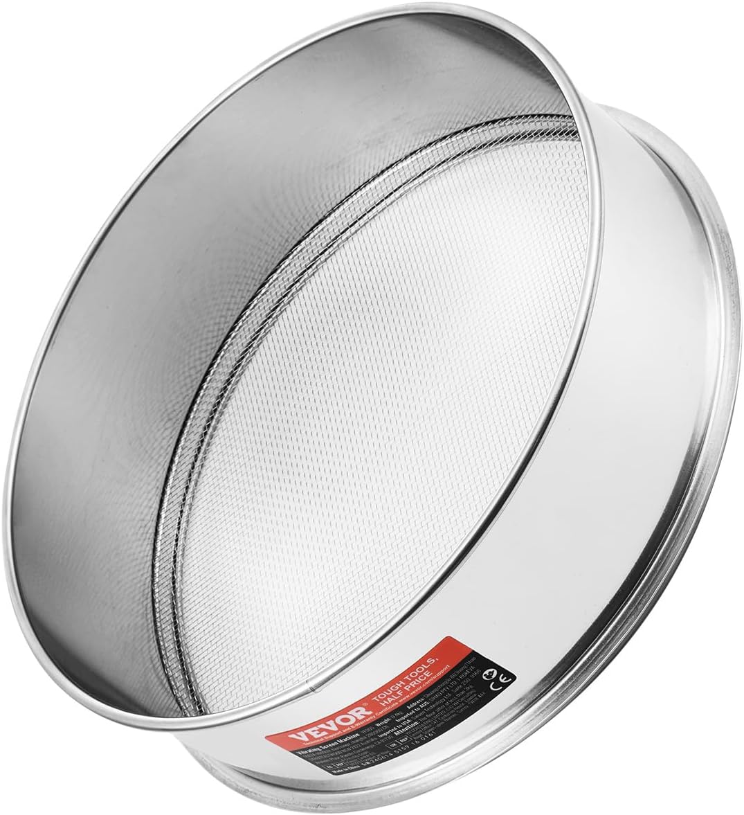 Flour Sieve, 10 Mesh Sifter, 304 Stainless Steel Food-grade Fine Mesh Strainer, Dia. 12.6" for Baking, 5 Sizes Mesh Hole for Mungbean, Rice, Pearl Powder