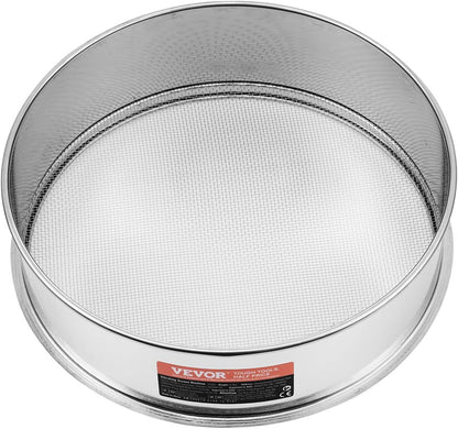 Flour Sieve, 10 Mesh Sifter, 304 Stainless Steel Food-grade Fine Mesh Strainer, Dia. 12.6" for Baking, 5 Sizes Mesh Hole for Mungbean, Rice, Pearl Powder