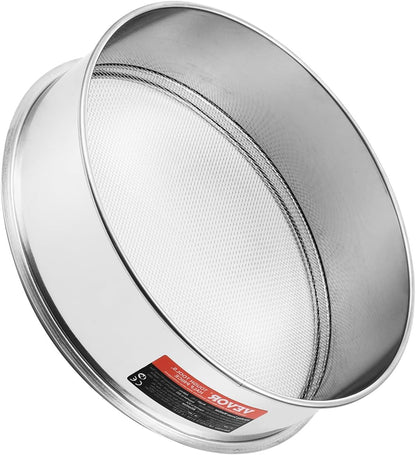 Flour Sieve, 10 Mesh Sifter, 304 Stainless Steel Food-grade Fine Mesh Strainer, Dia. 12.6" for Baking, 5 Sizes Mesh Hole for Mungbean, Rice, Pearl Powder
