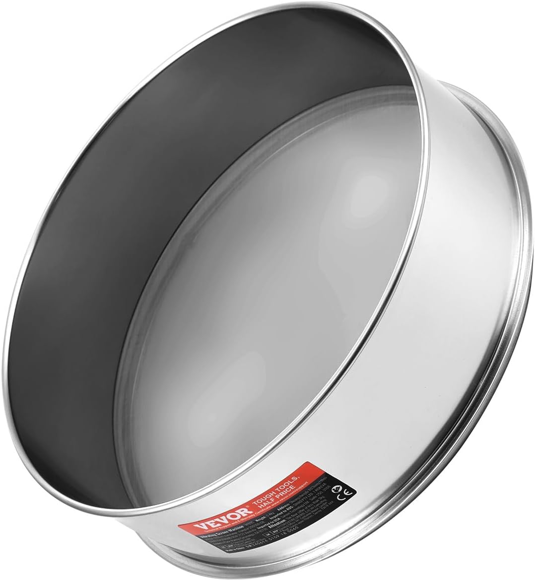 Flour Sieve, 10 Mesh Sifter, 304 Stainless Steel Food-grade Fine Mesh Strainer, Dia. 12.6" for Baking, 5 Sizes Mesh Hole for Mungbean, Rice, Pearl Powder