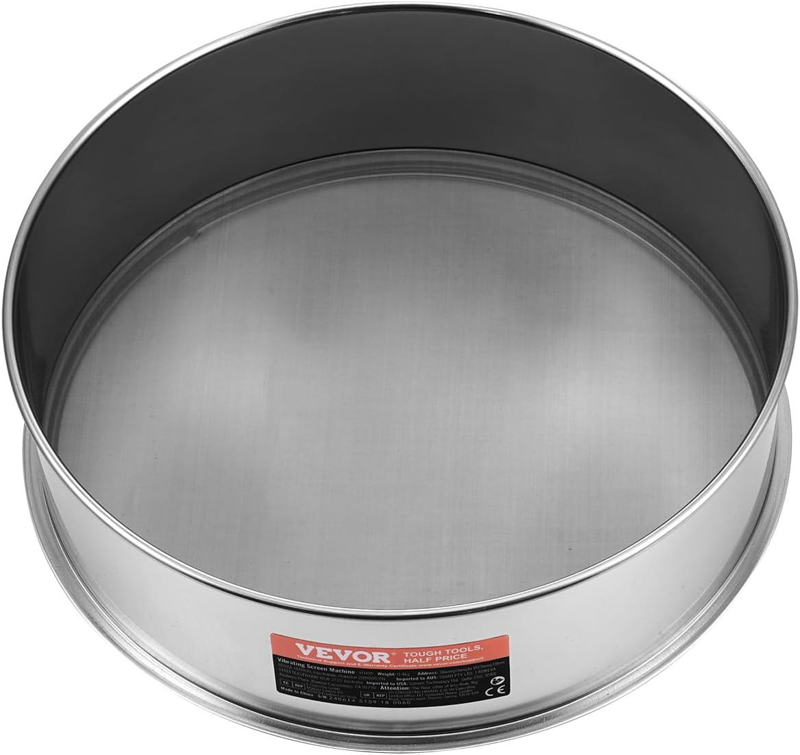 Flour Sieve, 10 Mesh Sifter, 304 Stainless Steel Food-grade Fine Mesh Strainer, Dia. 12.6" for Baking, 5 Sizes Mesh Hole for Mungbean, Rice, Pearl Powder