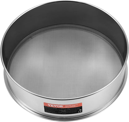 Flour Sieve, 10 Mesh Sifter, 304 Stainless Steel Food-grade Fine Mesh Strainer, Dia. 12.6" for Baking, 5 Sizes Mesh Hole for Mungbean, Rice, Pearl Powder