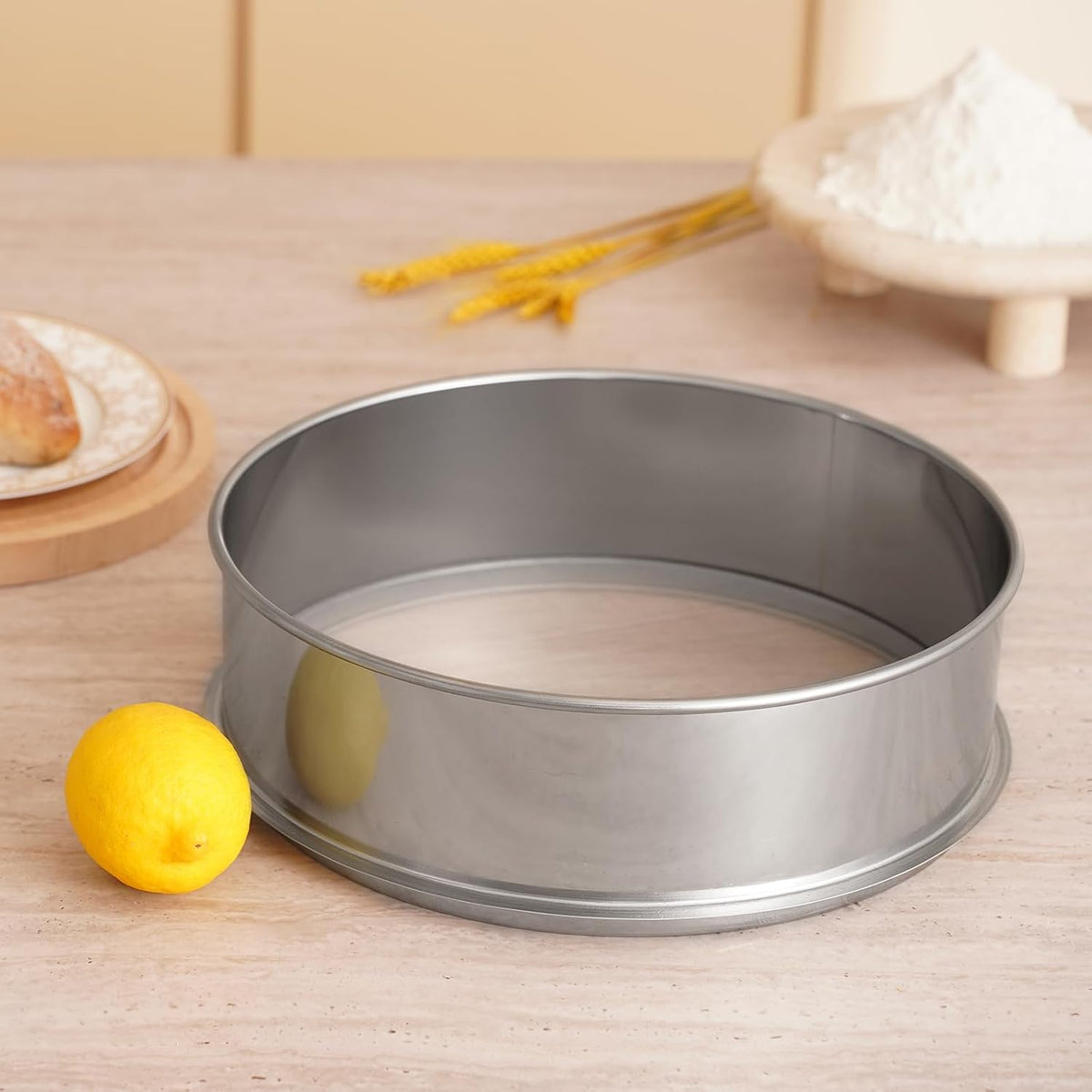 Flour Sieve, 10 Mesh Sifter, 304 Stainless Steel Food-grade Fine Mesh Strainer, Dia. 12.6" for Baking, 5 Sizes Mesh Hole for Mungbean, Rice, Pearl Powder