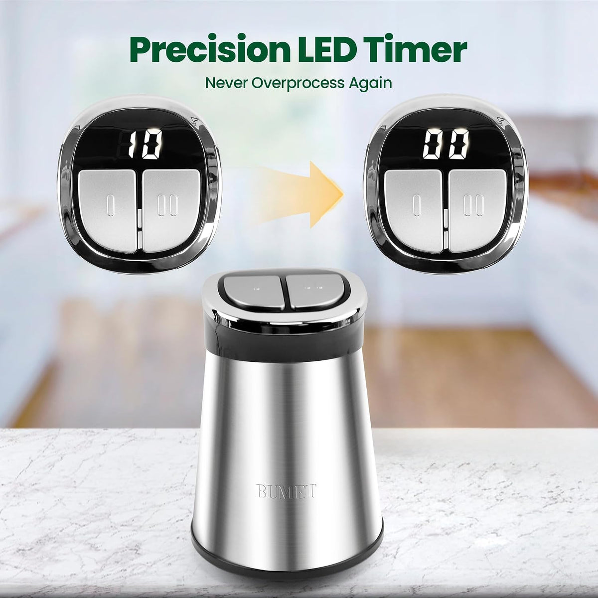 800W 2-12cup Food Chopper LED Timer 3-Tier 6 Blades