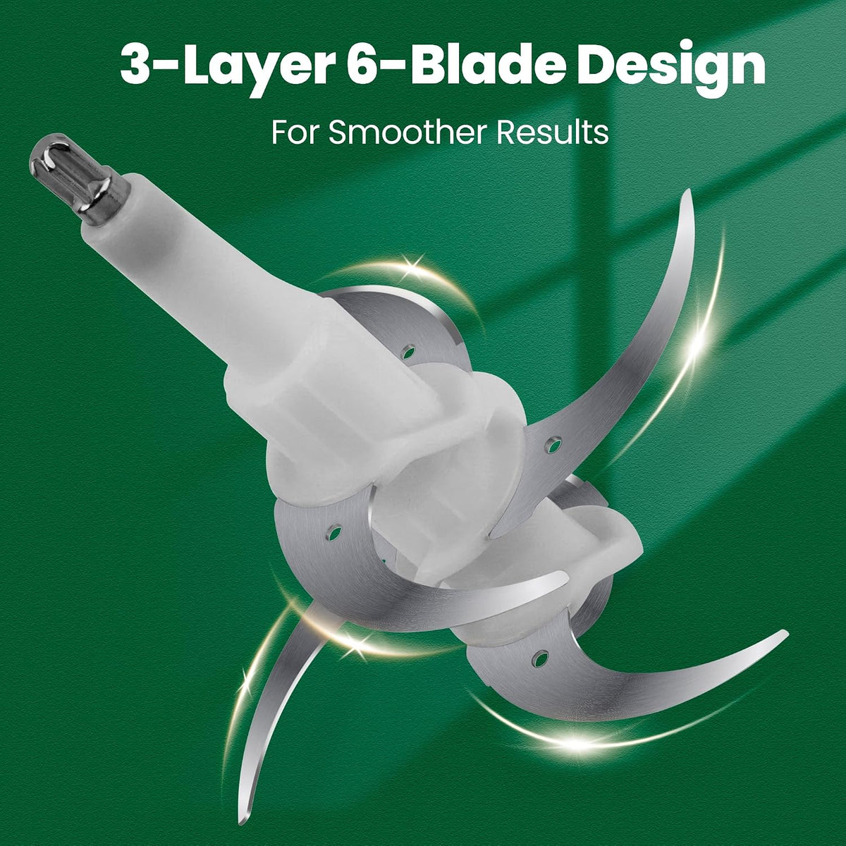 800W 2-12cup Food Chopper LED Timer 3-Tier 6 Blades