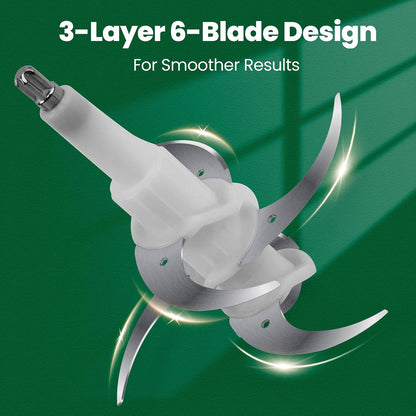 800W 2-12cup Food Chopper LED Timer 3-Tier 6 Blades