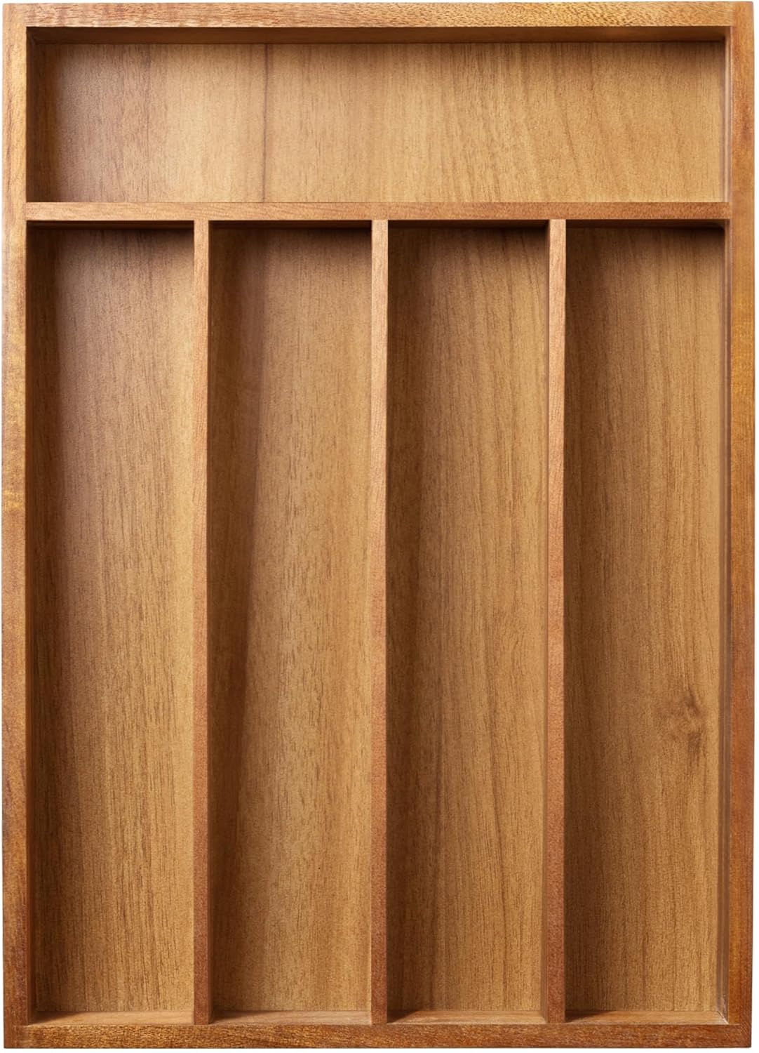 Black Silverware Organizer 10 In Utensil Organizer Silverware Tray for Drawer Cutlery Flatware Organizer for Kitchen Bamboo Wood