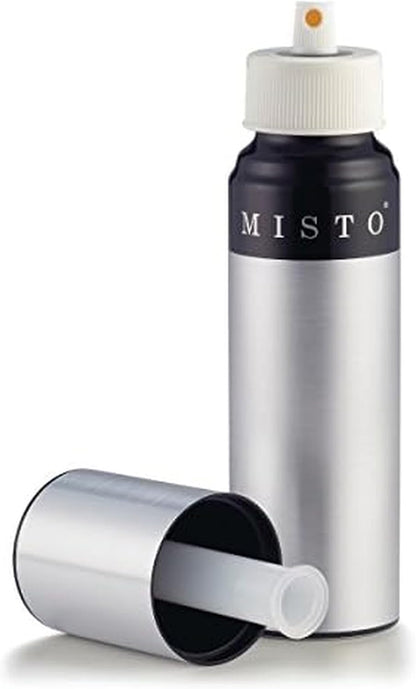 Gourmet Olive Oil Sprayer Set of 2 Aluminum Bottles - Refillable Pump Mister for Cooking, Salads, Grilling - 3.2 oz Each, No Propellants