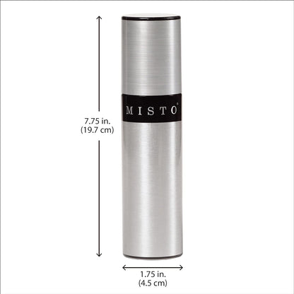 Gourmet Olive Oil Sprayer Set of 2 Aluminum Bottles - Refillable Pump Mister for Cooking, Salads, Grilling - 3.2 oz Each, No Propellants