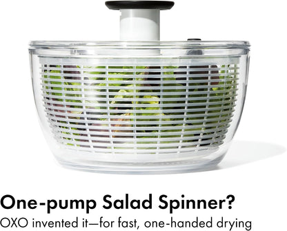 Good Grips 6.22 Qt Salad Spinner, Vegetable Washer with Bowl & Strainer
