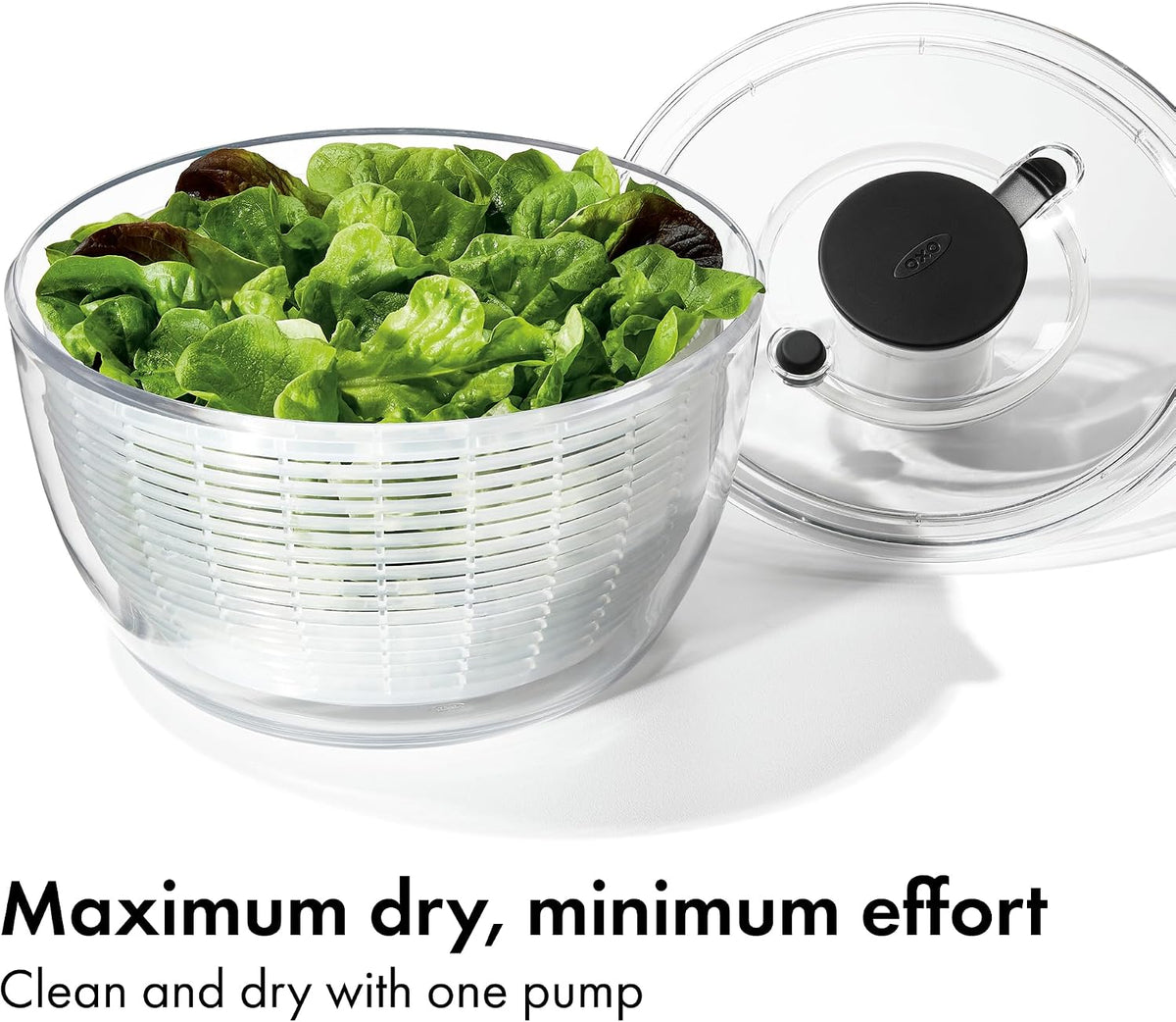 Good Grips 6.22 Qt Salad Spinner, Vegetable Washer with Bowl & Strainer