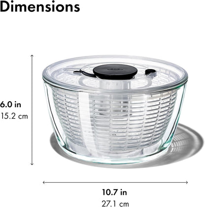 Good Grips 6.22 Qt Salad Spinner, Vegetable Washer with Bowl & Strainer