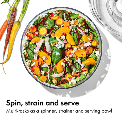 Good Grips 6.22 Qt Salad Spinner, Vegetable Washer with Bowl & Strainer