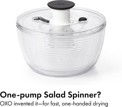 Good Grips 6.22 Qt Salad Spinner, Vegetable Washer with Bowl & Strainer