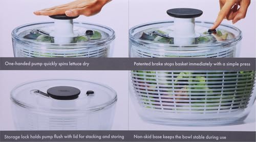 Good Grips 6.22 Qt Salad Spinner, Vegetable Washer with Bowl & Strainer