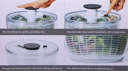 Good Grips 6.22 Qt Salad Spinner, Vegetable Washer with Bowl & Strainer