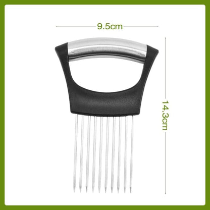 Onion Holder for Slicing, Stainless Steel Slicer Onion Cutter for Slicing, Vegetable Cutter for Potato and Tomato, Lemon Avocados, Eggs, Food Slicer Assistant Tool (2 PCS)